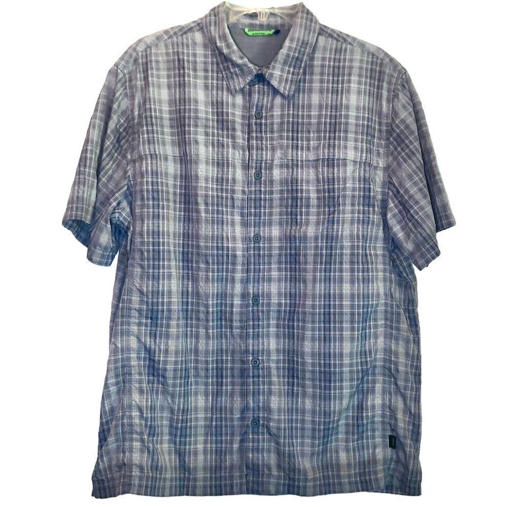 Koppen Plaid Button Down Shirt in Blues/White Men’s L